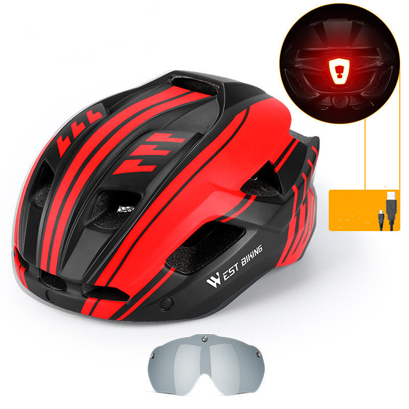 Cycling Helmet with Integrated Goggles