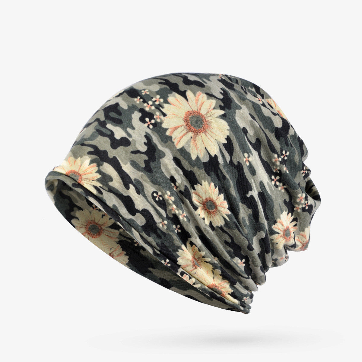 Flower Camouflage Bib Head Hat Ladies Thin