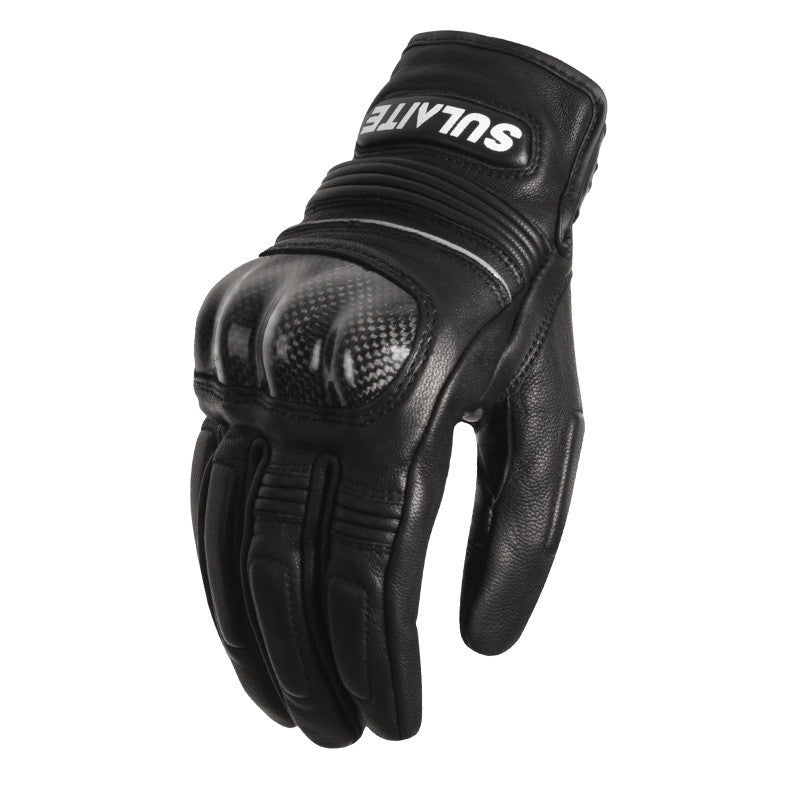 Unisex Sheepskin Full-Finger Motorcycle Gloves