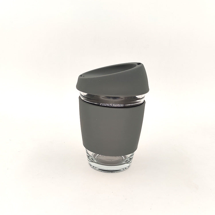 High Borosilicate Glass Coffee Cup Silicone Handle Drinkware