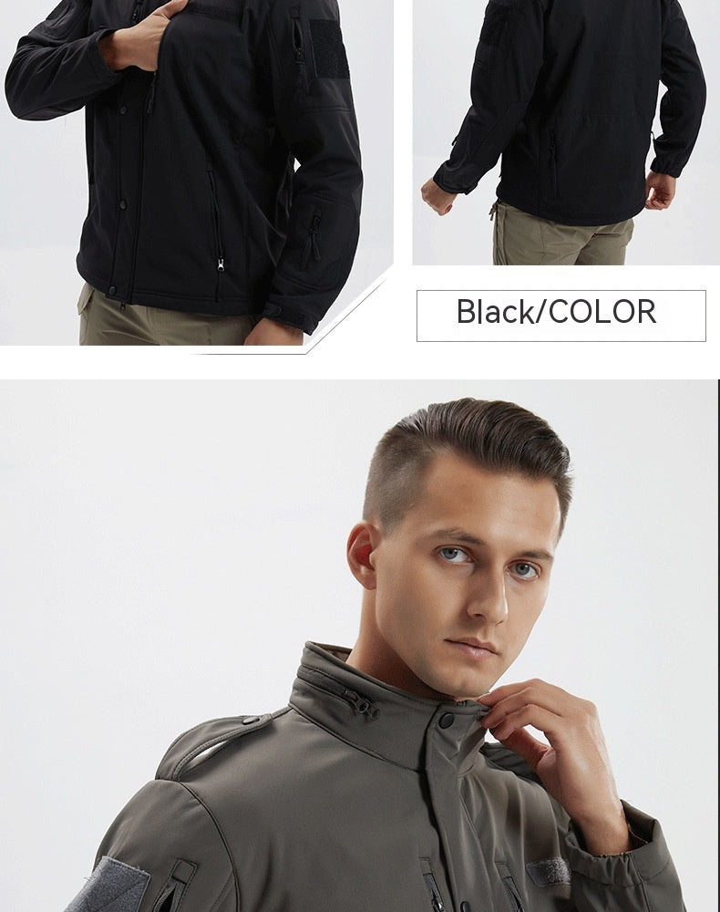 Men's Camouflage Waterproof Fleece Soft Shell Jacket