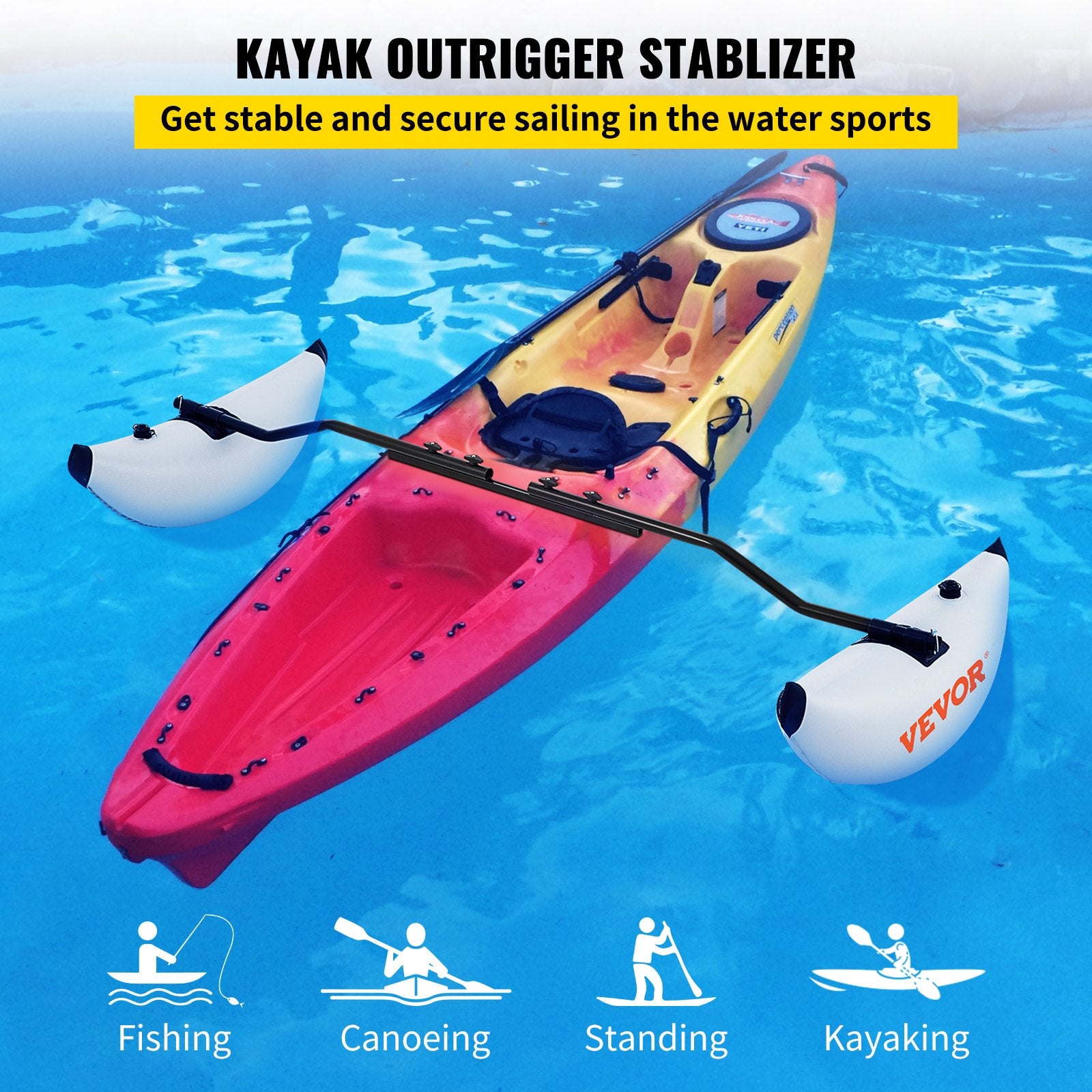 Kayak Outrigger Stabilizer Float System Inflatable Side Arms Kit