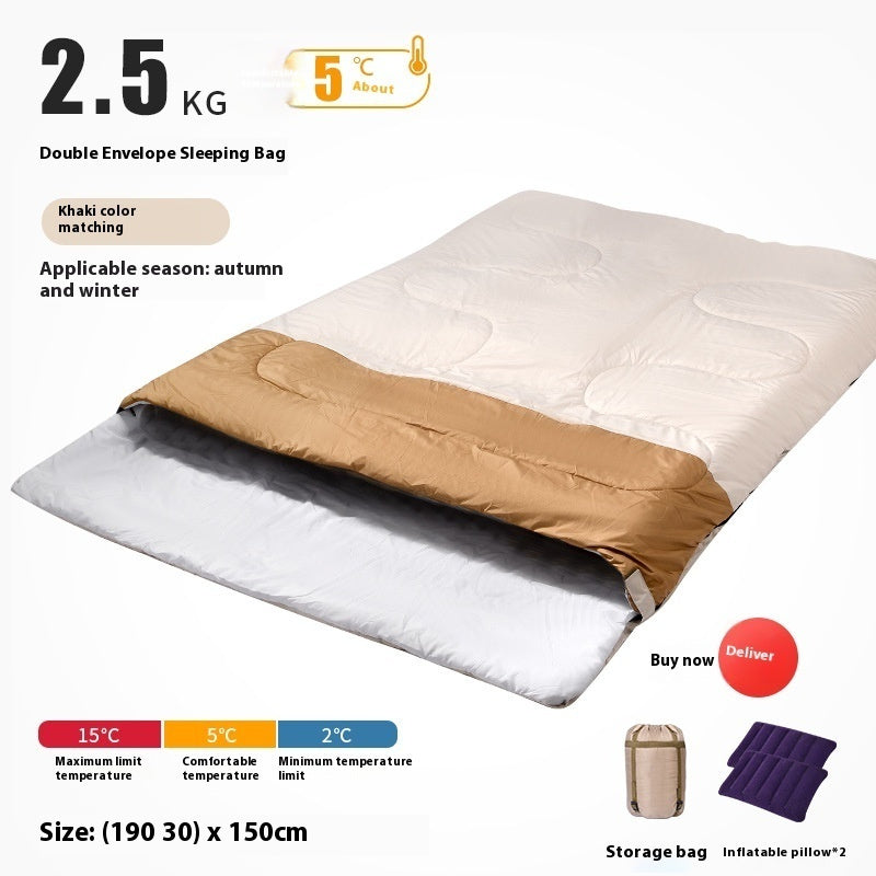 Thickened Double Outdoor Camping Sleeping Bag