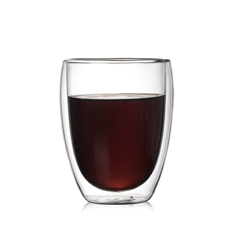 Double Layer Insulated Glass Cup Set Transparent Drinkware