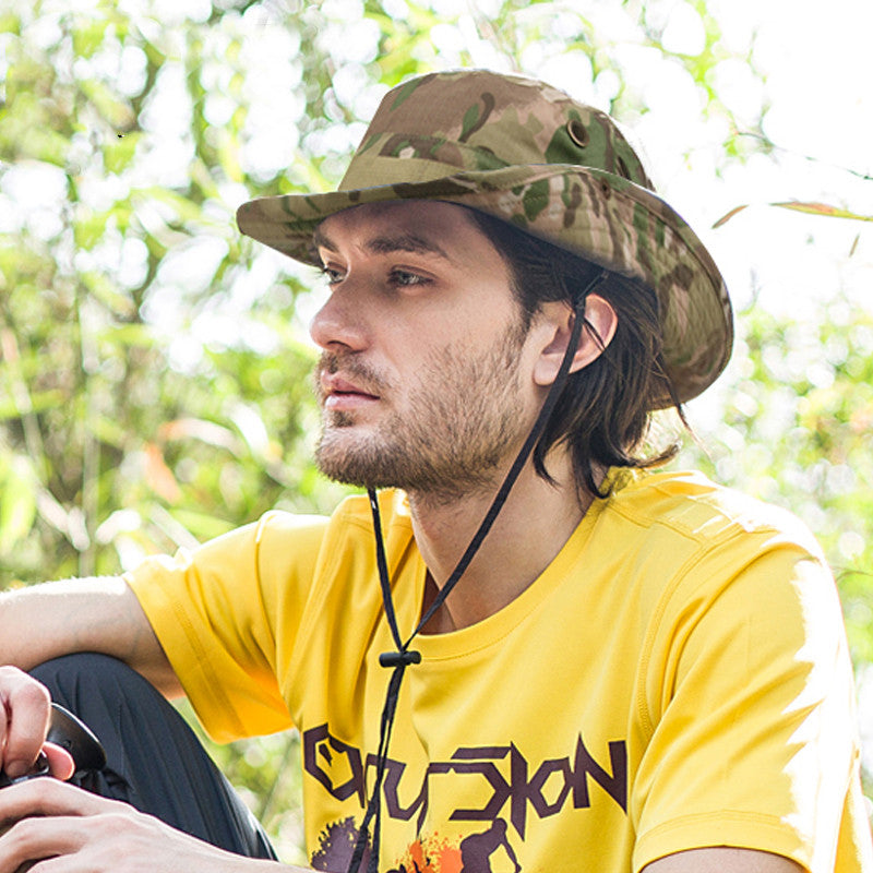 Battle Camouflage Boonie Fisherman Hat Outdoor Sun Protection Cap