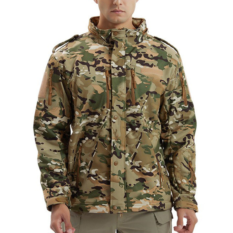 Men's Camouflage Waterproof Fleece Soft Shell Jacket