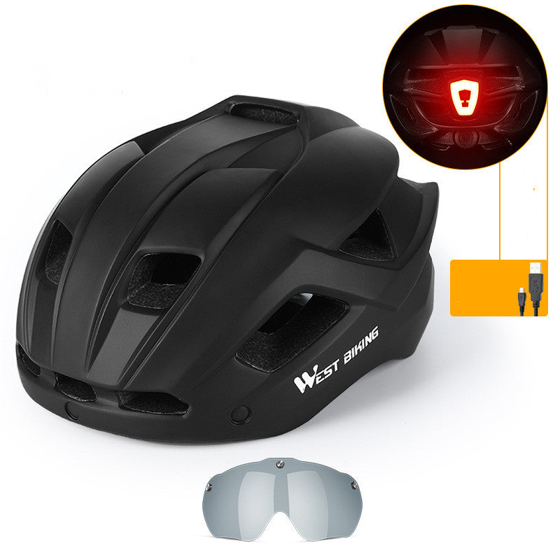 Cycling Helmet with Integrated Goggles