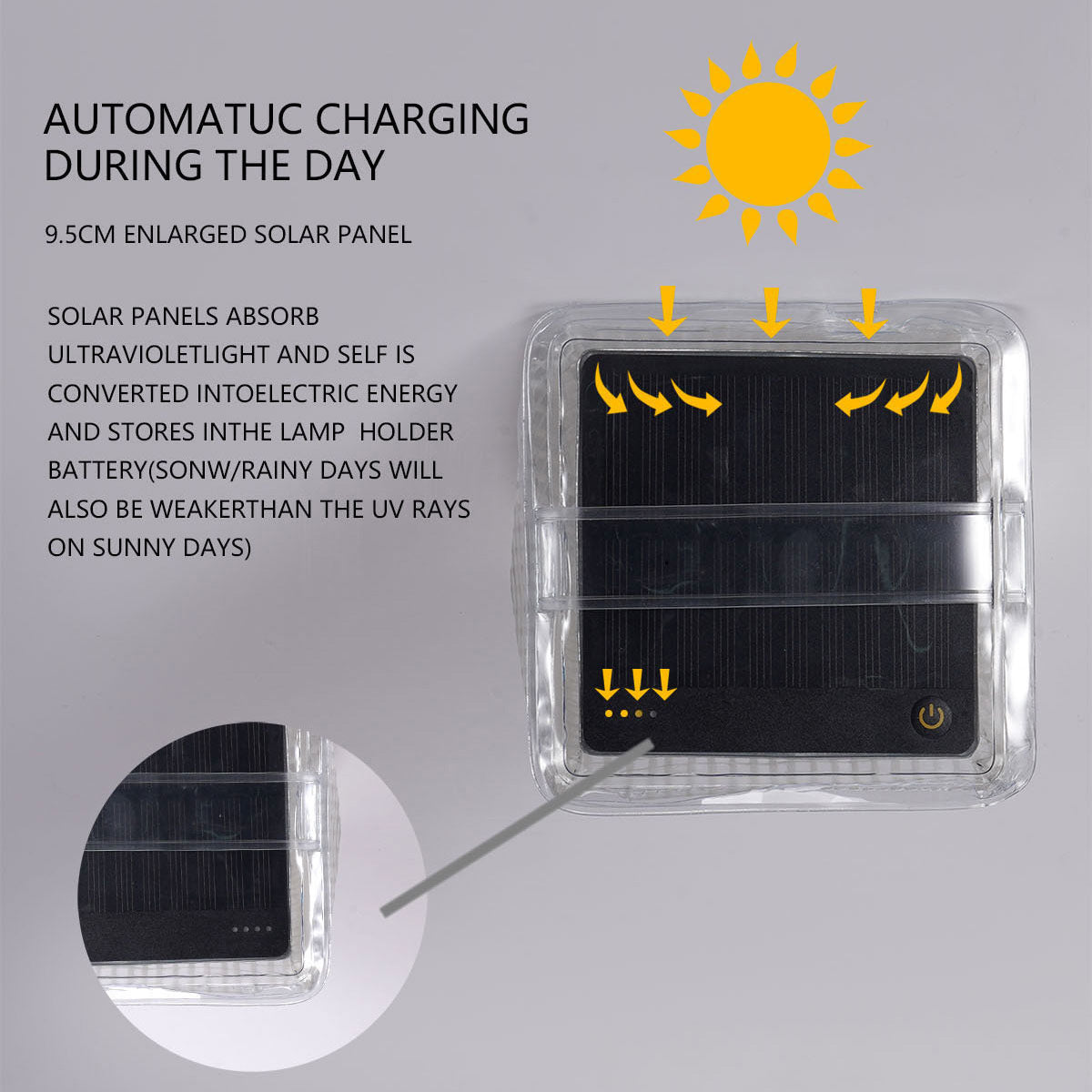 Waterproof Folding Solar Triangle Camping Lantern
