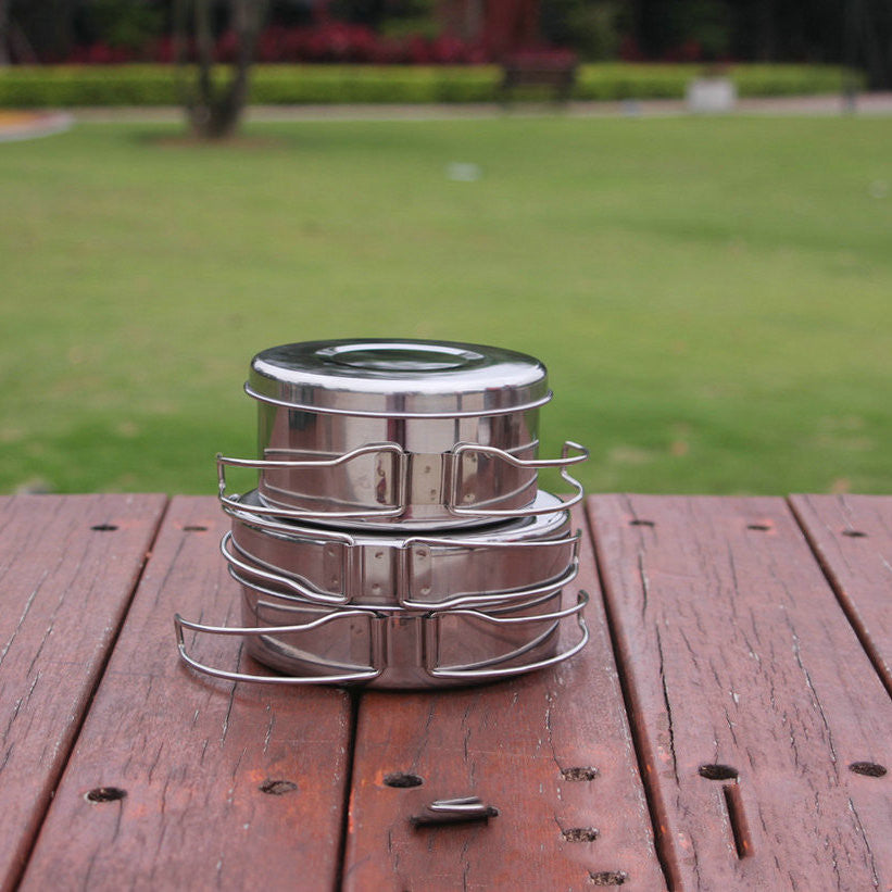 Outdoor Stainless Steel Portable Camping Cookware Set