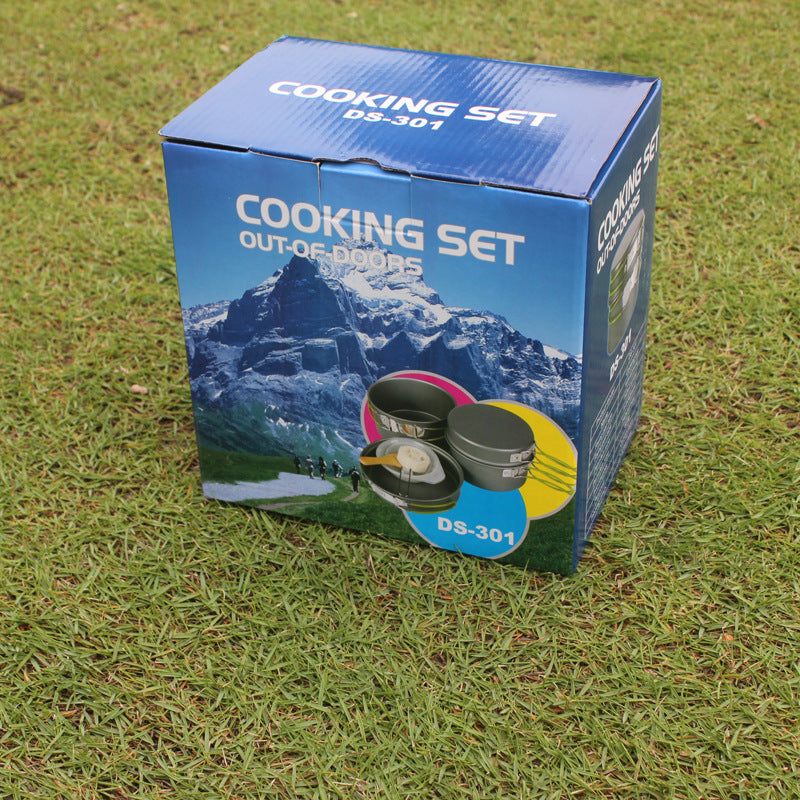 Portable Non-Stick Camping Cookware Set for 2-3