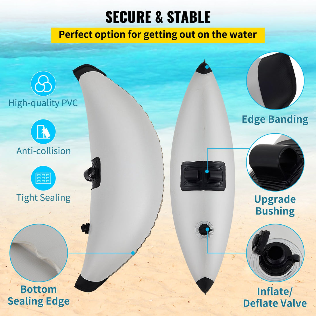 Kayak Outrigger Stabilizer Float System Inflatable Side Arms Kit