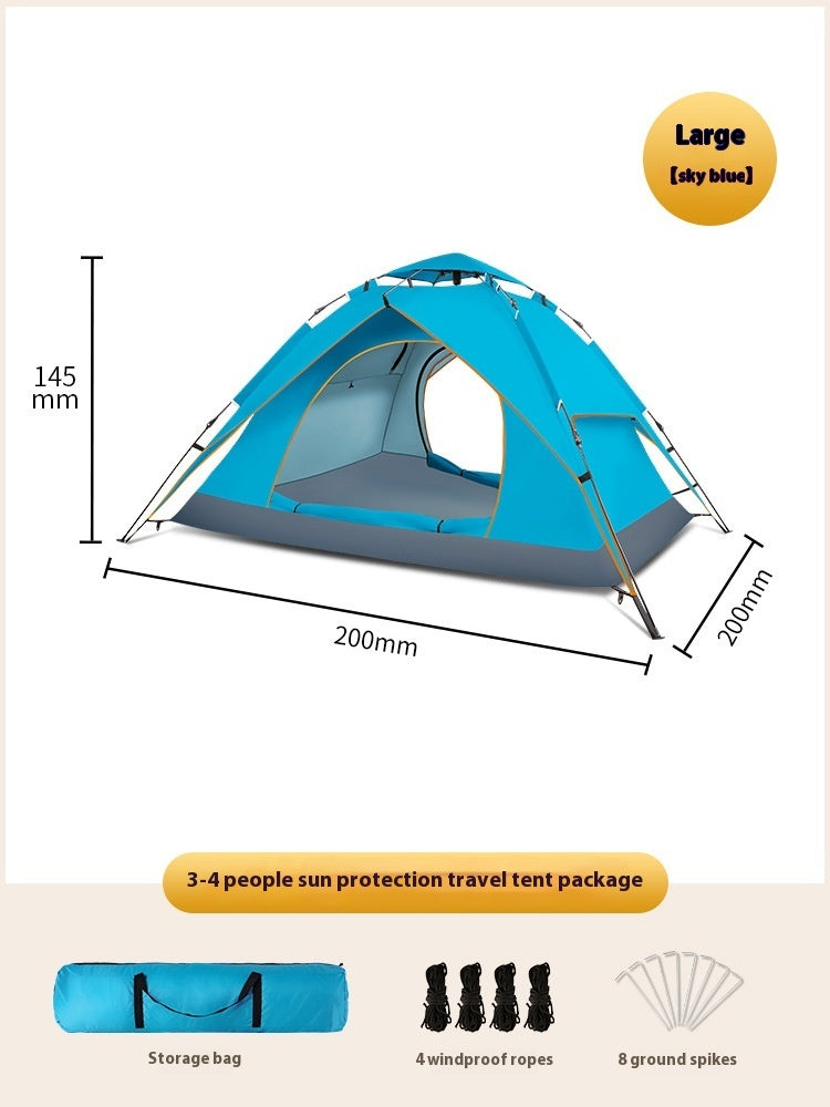 Double-Layer 3-4 Person Oxford Camping Tent