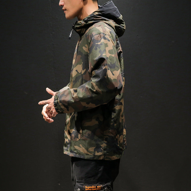 Two-sided Camouflage Fashion Hooded Jacket