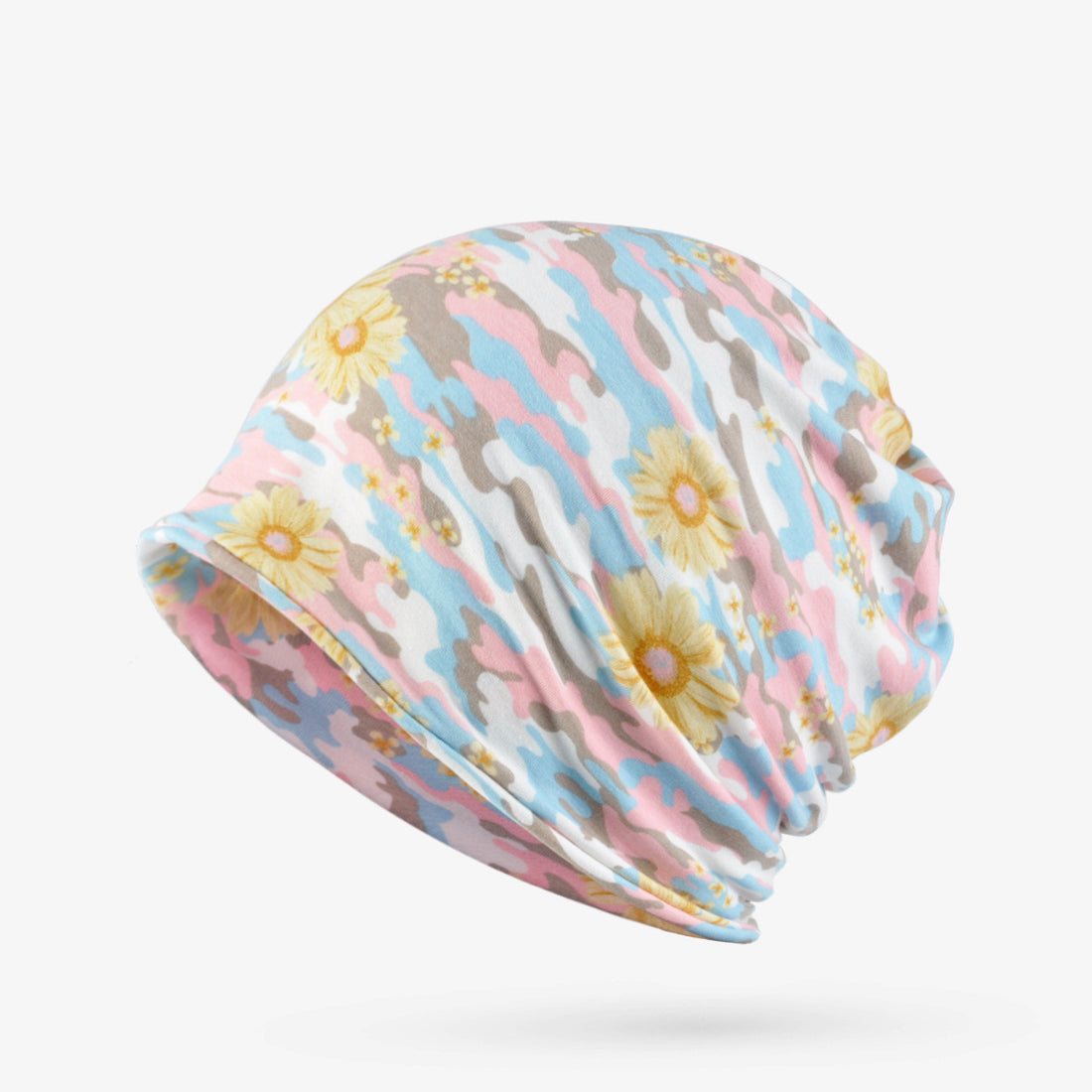 Flower Camouflage Bib Head Hat Ladies Thin