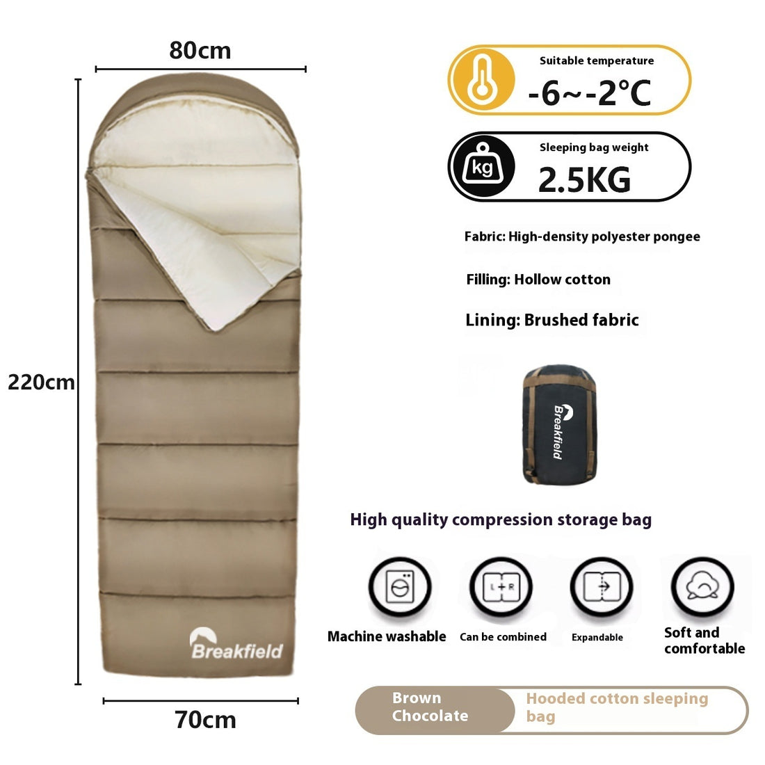 Thickened Waterproof Outdoor Four-Season Sleeping Bag