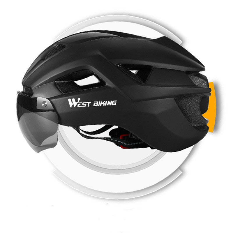 Cycling Helmet with Integrated Goggles