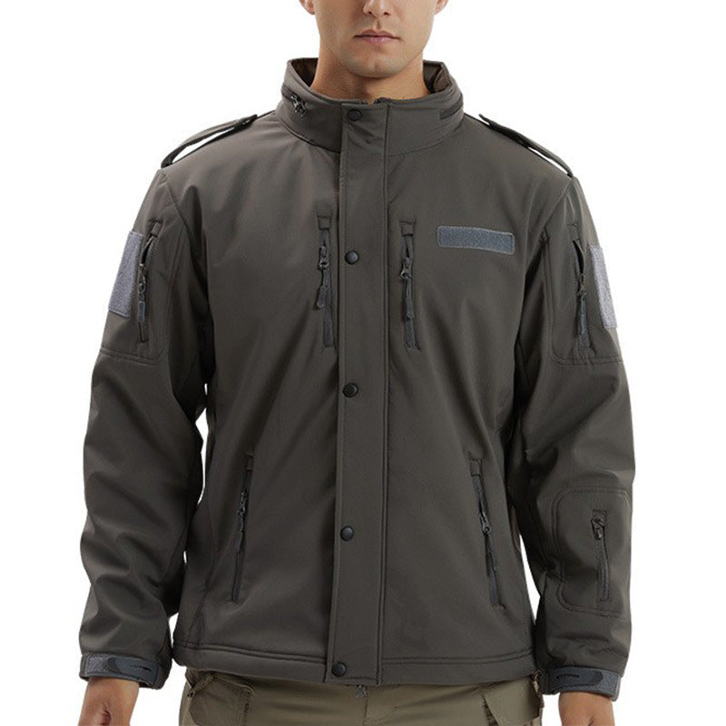 Men's Camouflage Waterproof Fleece Soft Shell Jacket