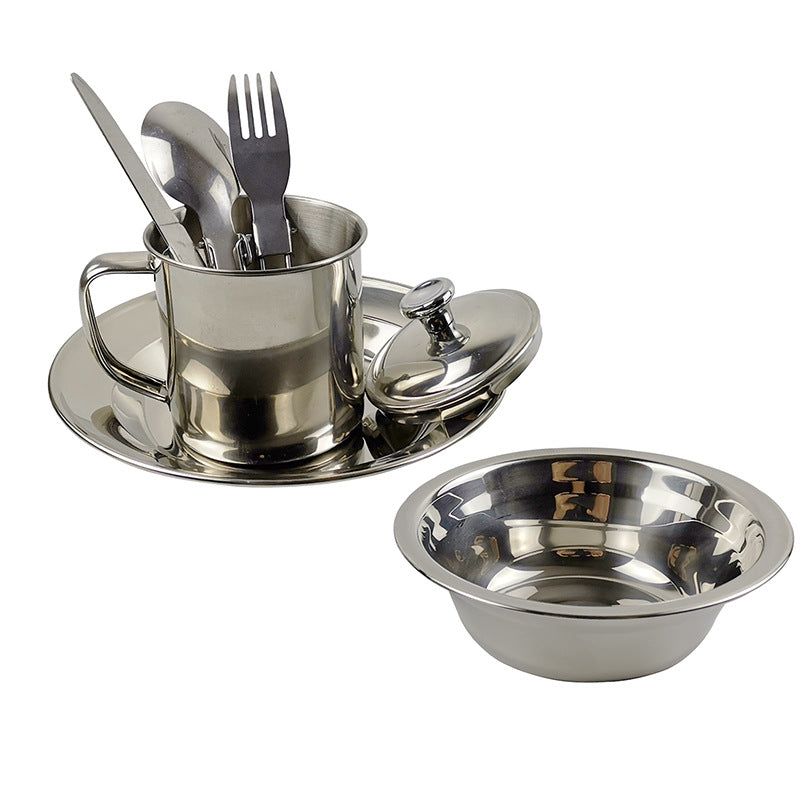 Outdoor Camping Stainless Steel Tableware Set