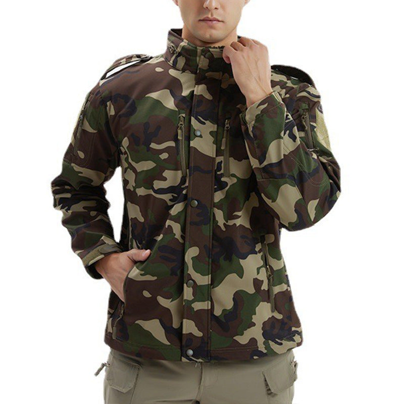 Men's Camouflage Waterproof Fleece Soft Shell Jacket