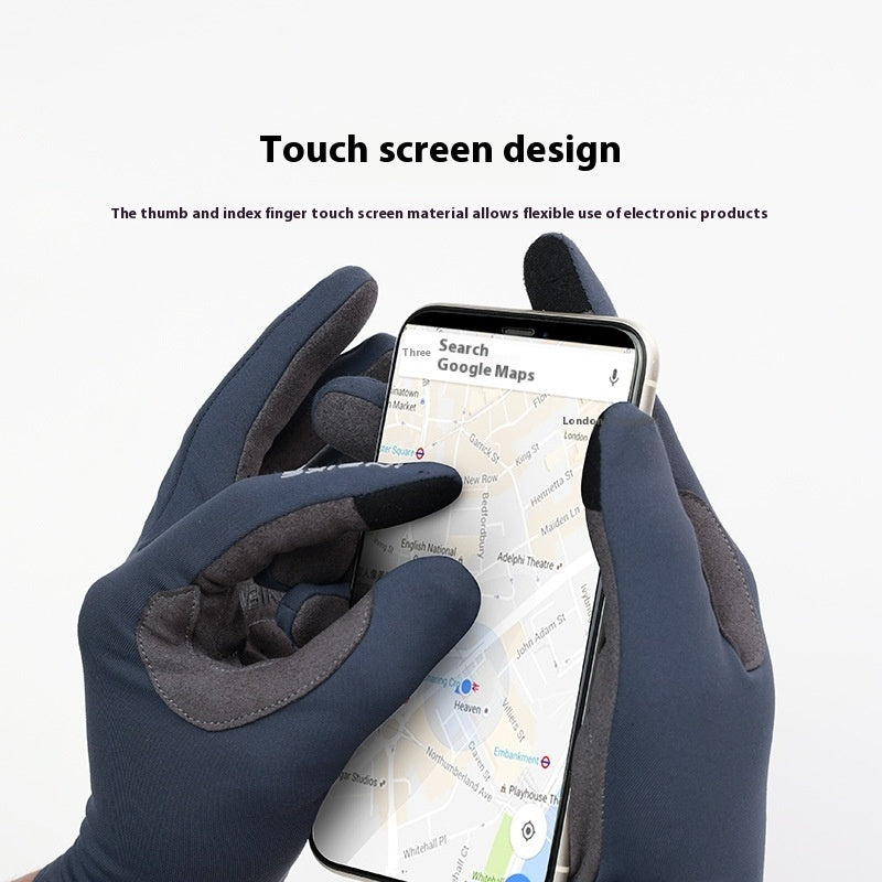 Fleece-Lined Full-Finger Riding Gloves with Touchscreen