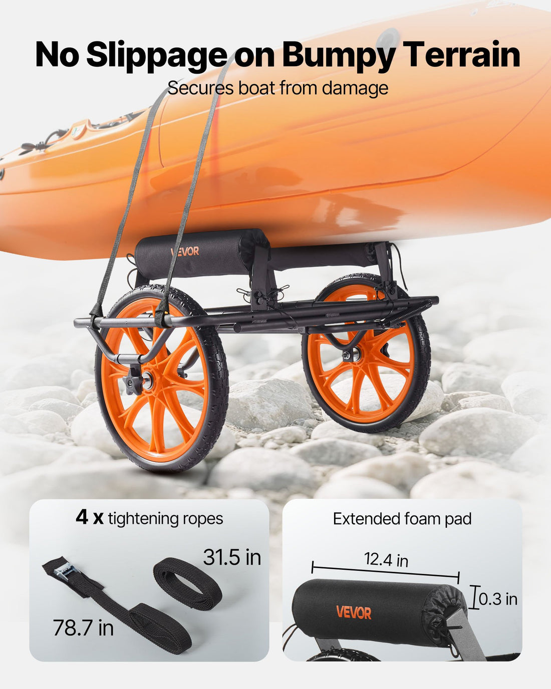 330 Lb Kayak Cart Canoe Dolly Paddleboard Transport Trolley