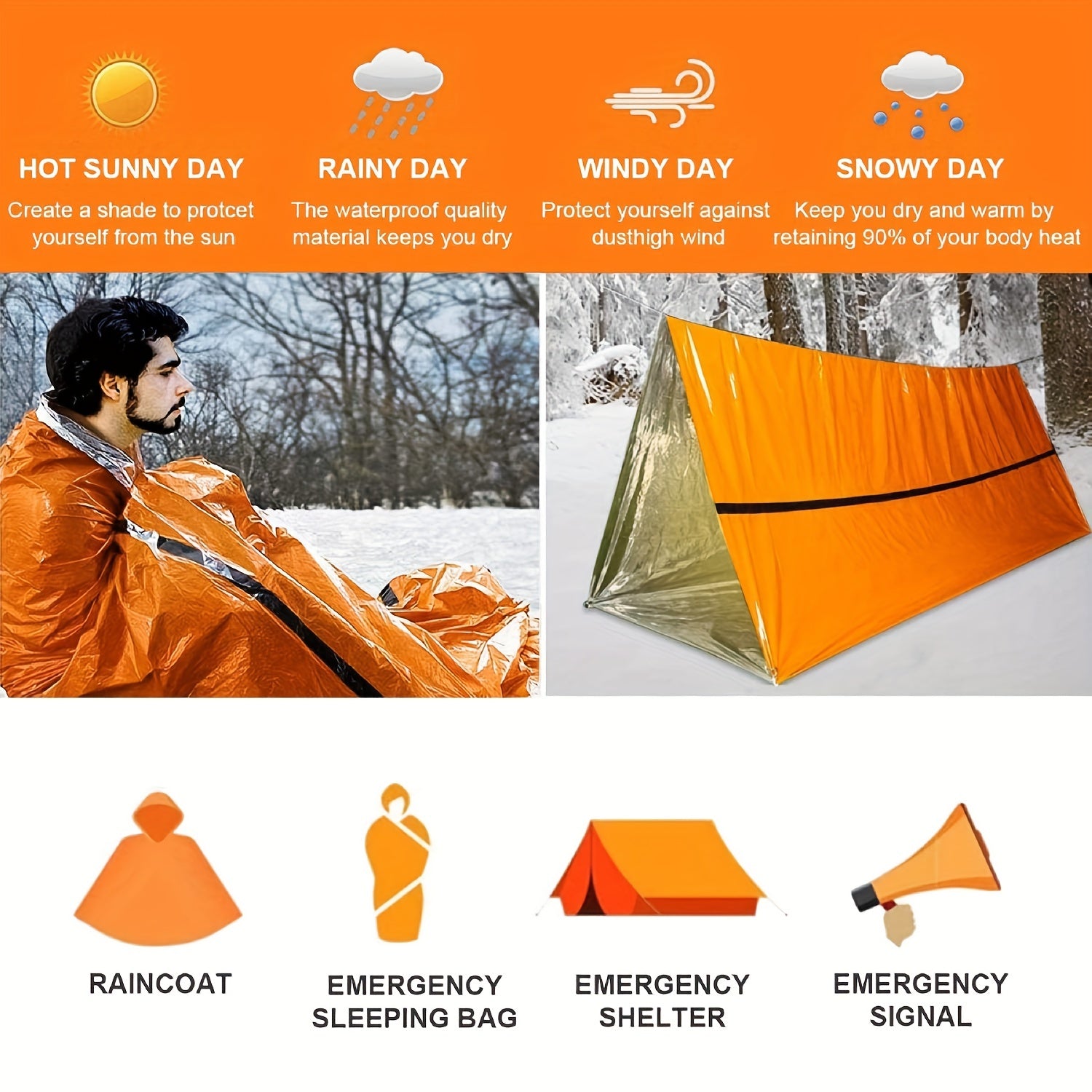 Portable Lightweight Thermal Emergency Sleeping Bag