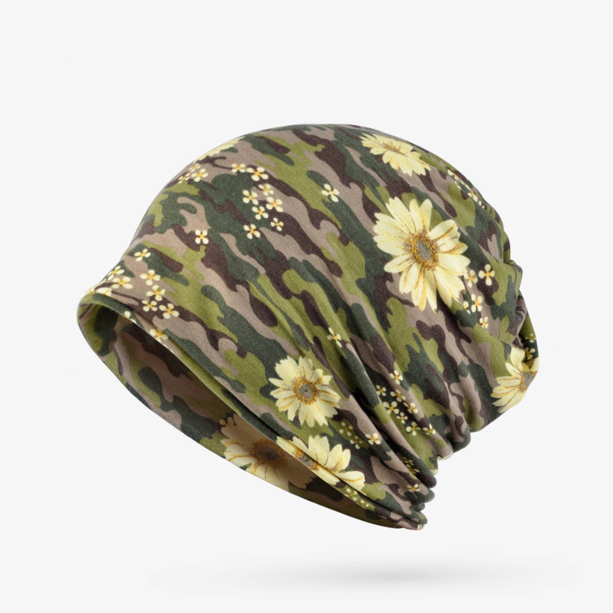 Flower Camouflage Bib Head Hat Ladies Thin