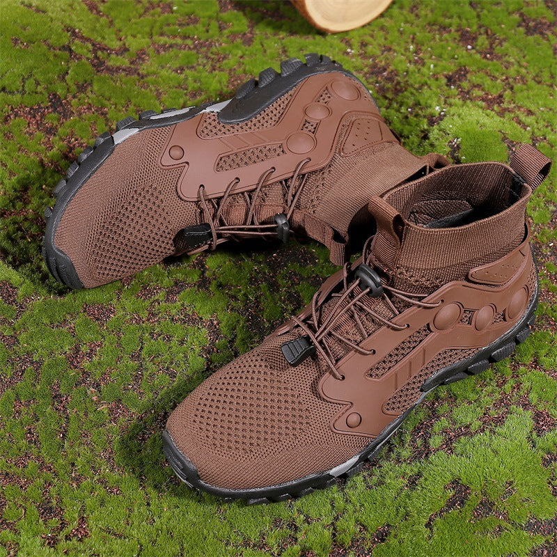 Men's Large-Size Lightweight High-Top Hiking Shoes