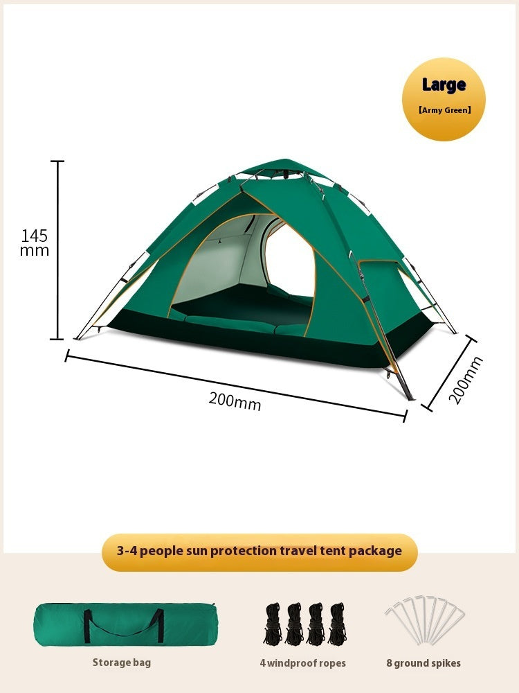 Double-Layer 3-4 Person Oxford Camping Tent