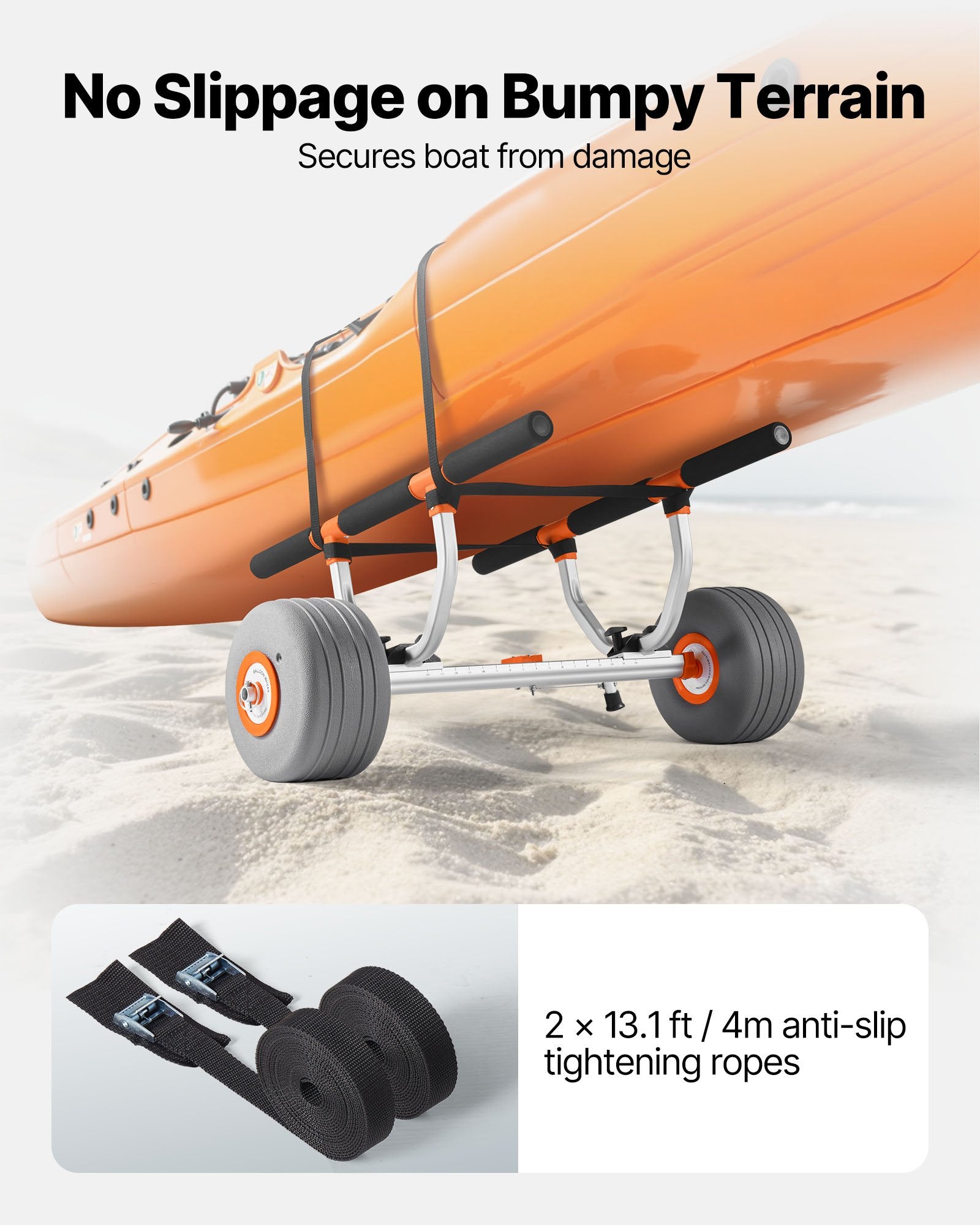 350 Lb Kayak Trolley Cart Inflatable Tire Transport System