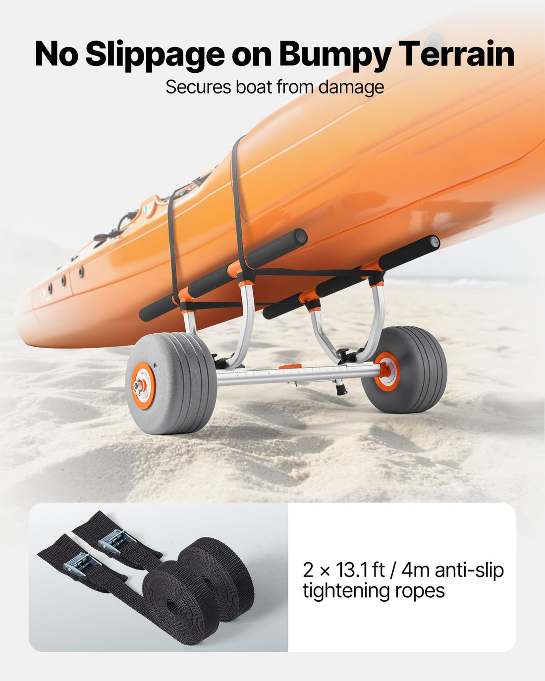 350 Lb Kayak Trolley Cart Inflatable Tire Transport System