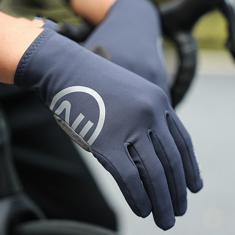 Fleece-Lined Full-Finger Riding Gloves with Touchscreen