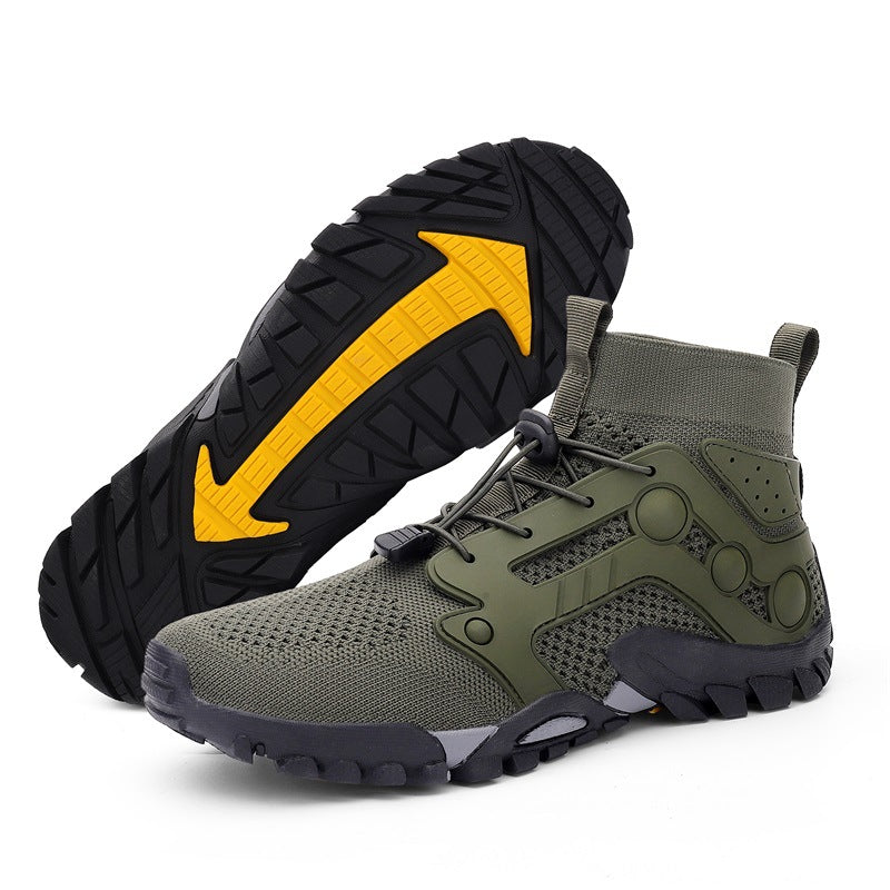 Men's Large-Size Lightweight High-Top Hiking Shoes