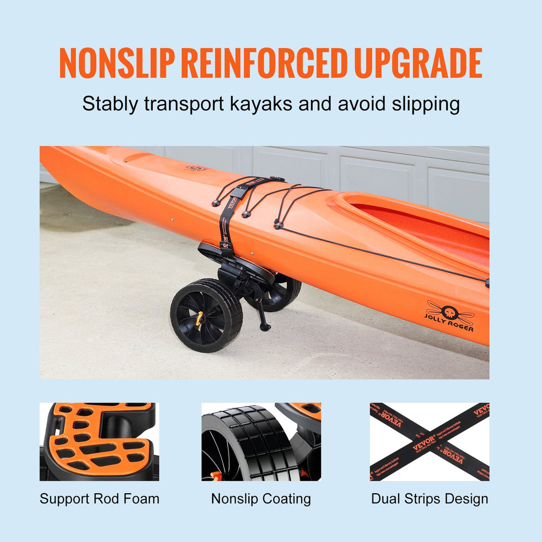 Heavy Duty Kayak Cart 320Lb Canoe Trolley Transport System