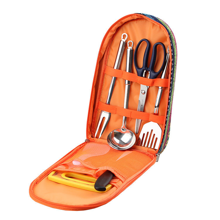 Outdoor Barbecue Cookware Set with Knife & Board