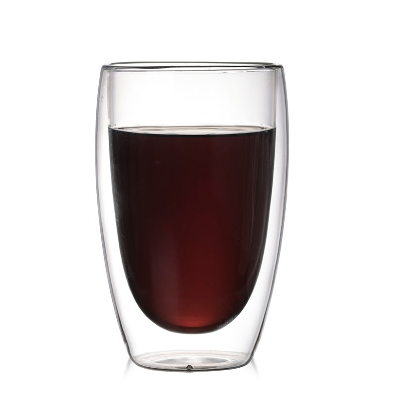 Double Layer Insulated Glass Cup Set Transparent Drinkware