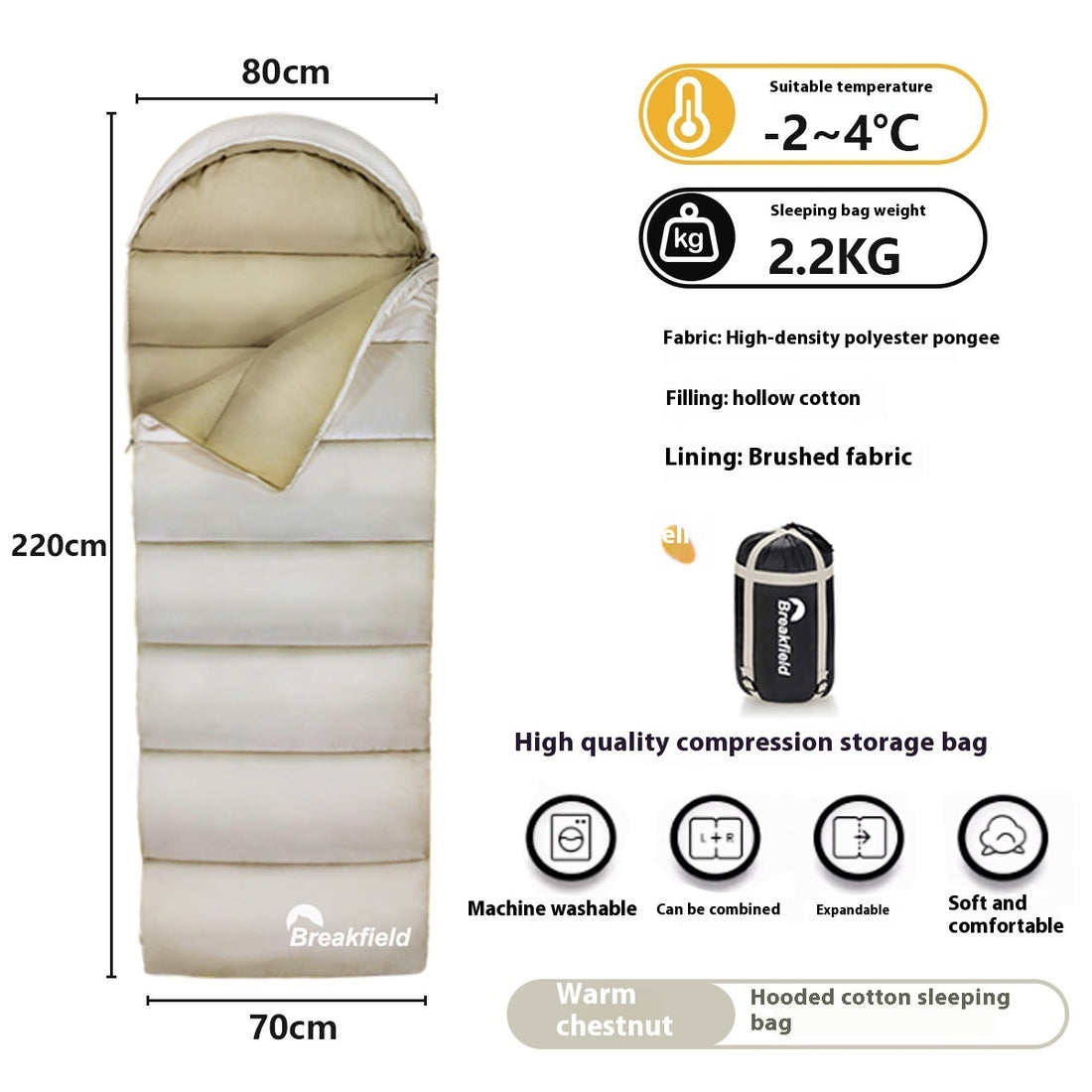 Thickened Waterproof Outdoor Four-Season Sleeping Bag
