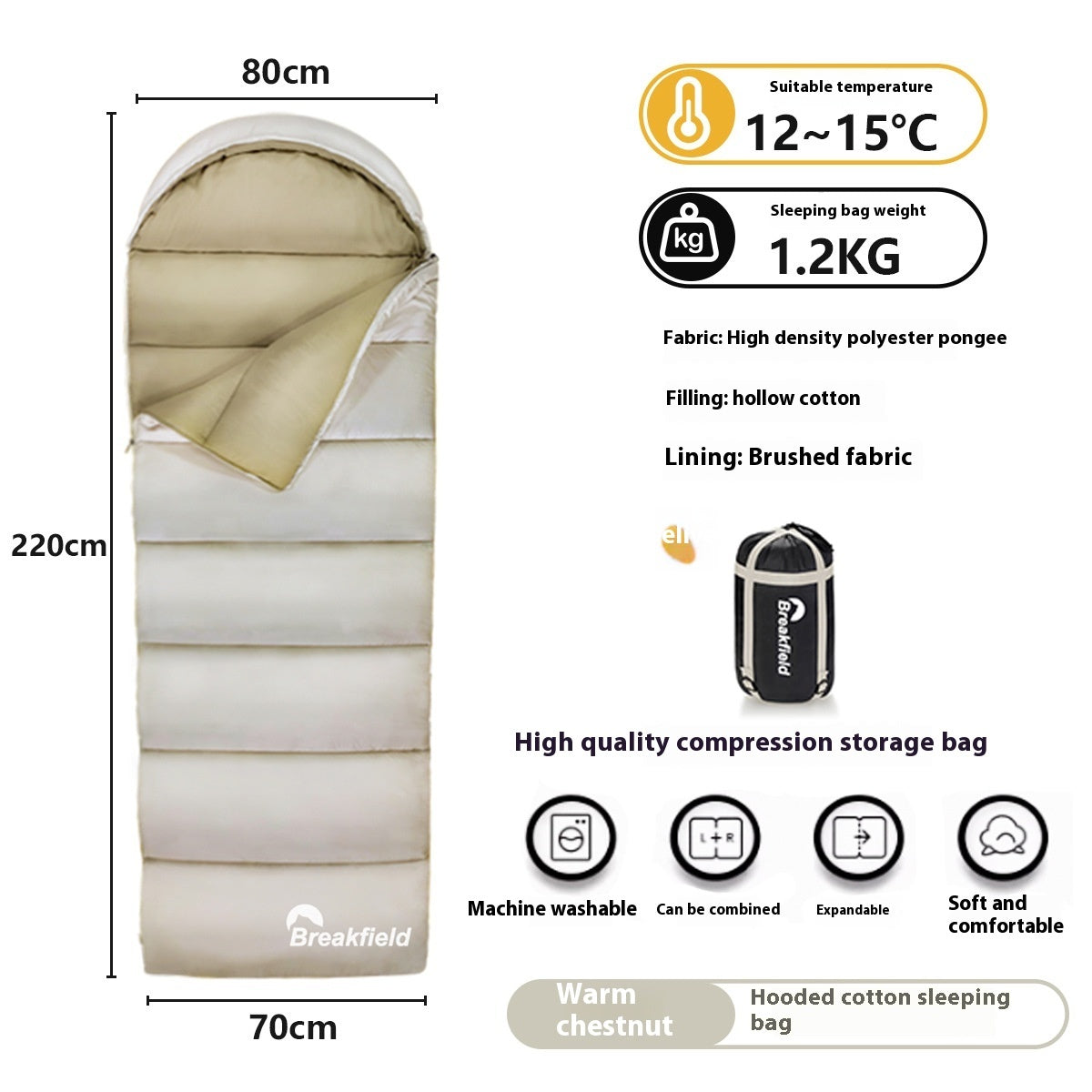 Thickened Waterproof Outdoor Four-Season Sleeping Bag