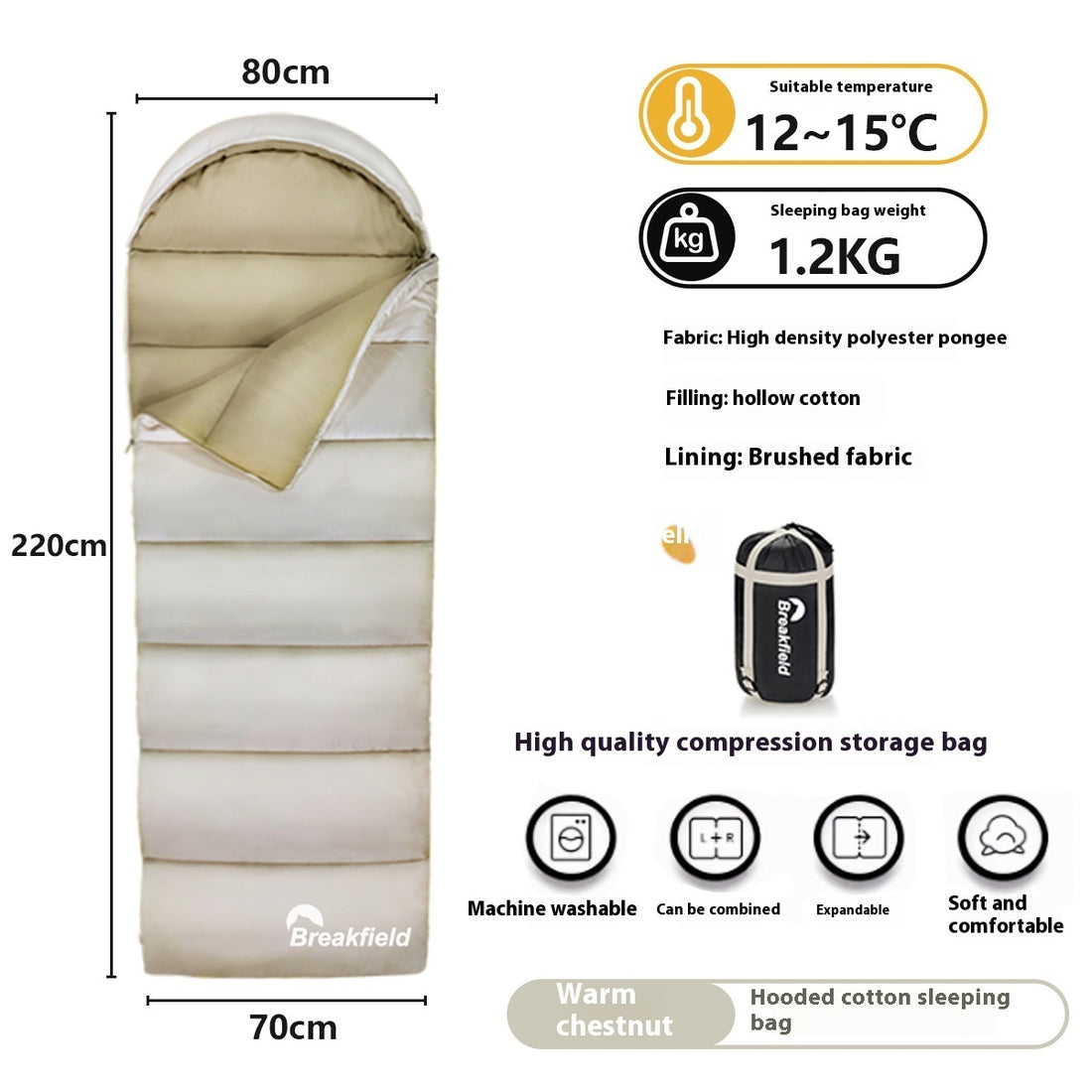 Thickened Waterproof Outdoor Four-Season Sleeping Bag
