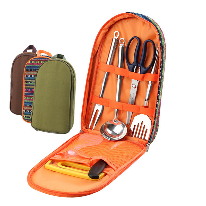 Outdoor Barbecue Cookware Set with Knife & Board