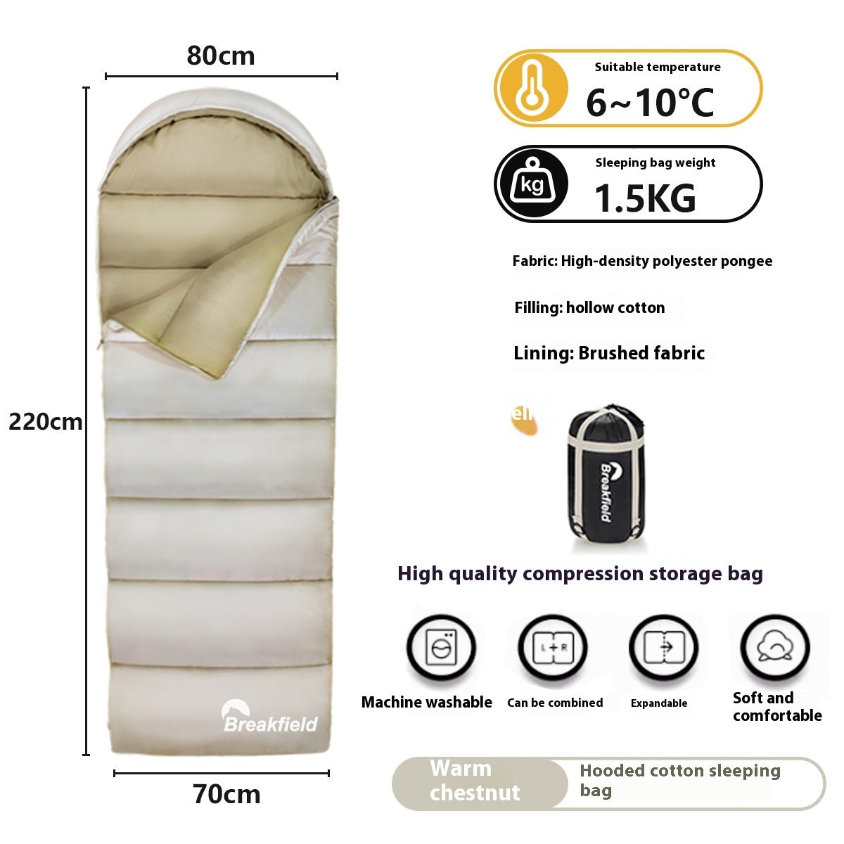 Thickened Waterproof Outdoor Four-Season Sleeping Bag