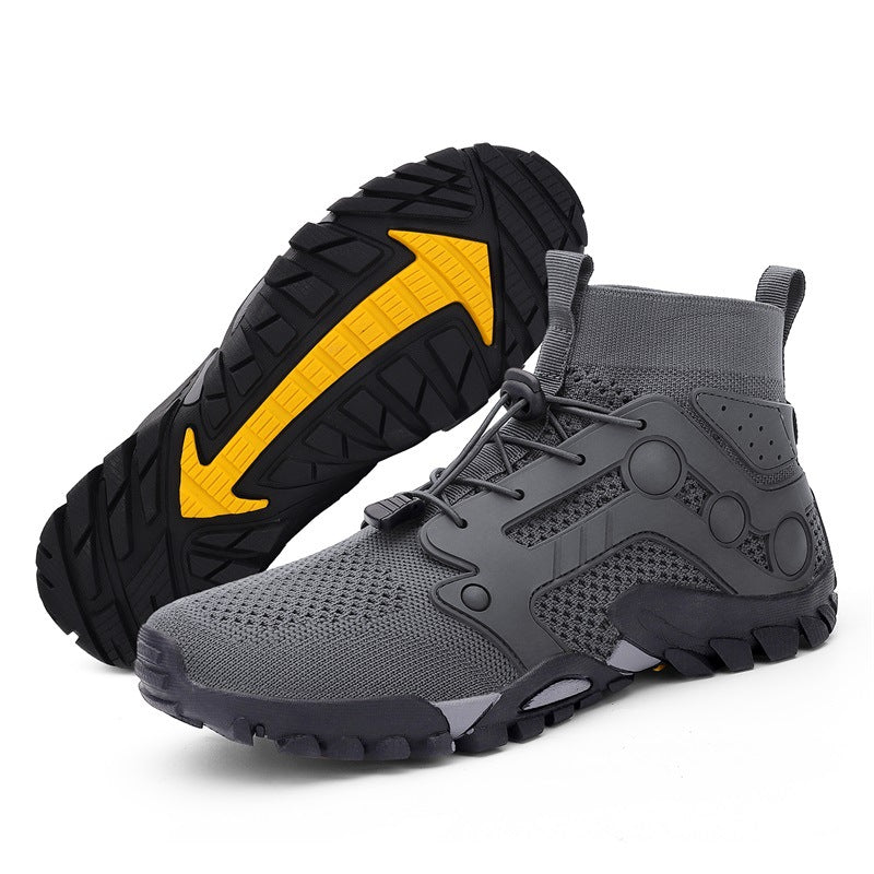 Men's Large-Size Lightweight High-Top Hiking Shoes