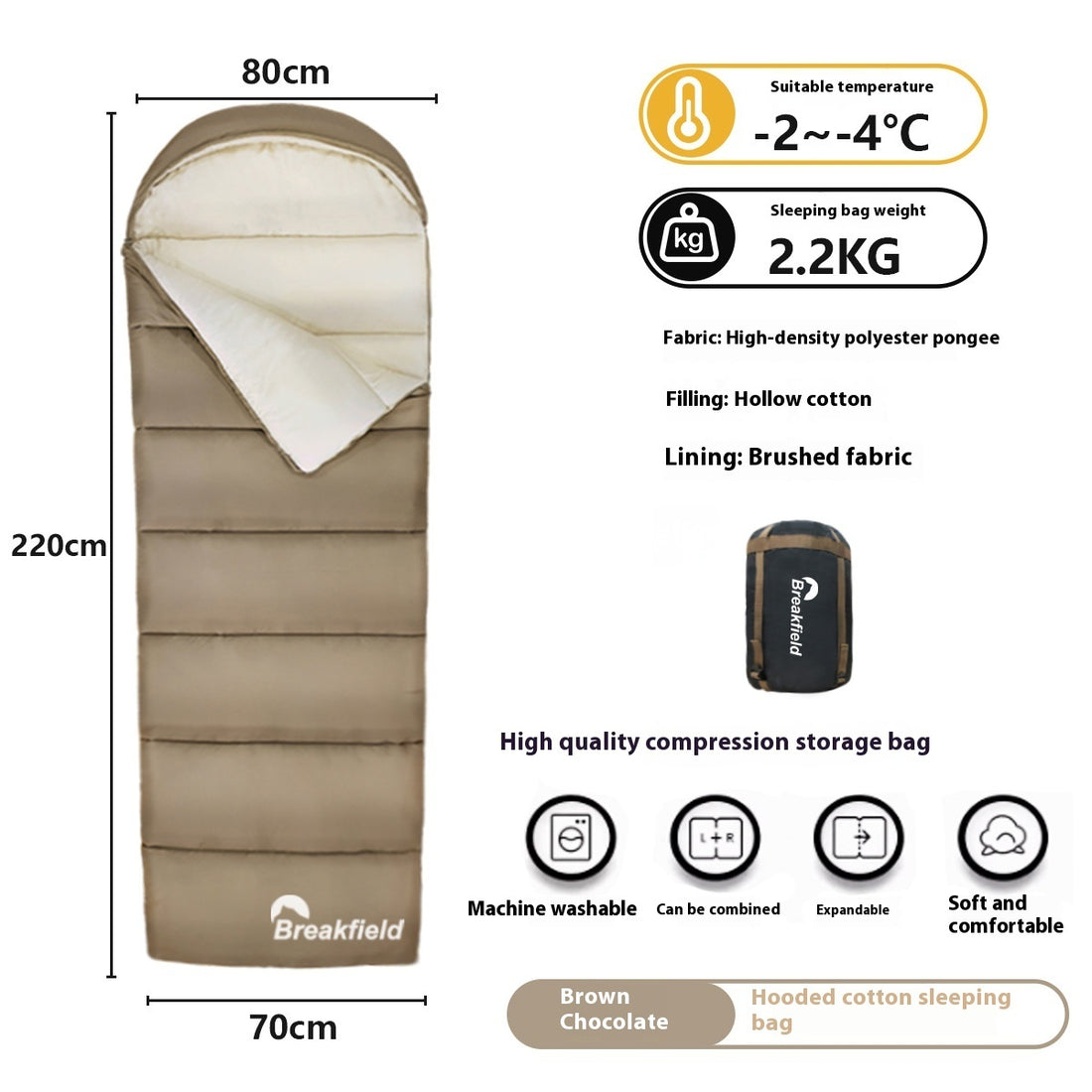 Thickened Waterproof Outdoor Four-Season Sleeping Bag